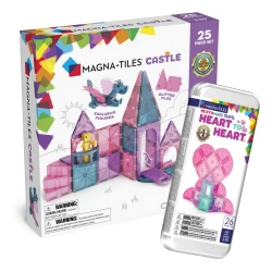 Set MAGNA-TILES Magnetická stavebnica Castle a microMAGS Travel set Heart to Heart