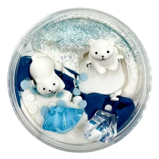 Mamolína Lední medvěd Mamolína Lední medvěd – domácí zimní modelína se severním medvědem, iglú a vločkami