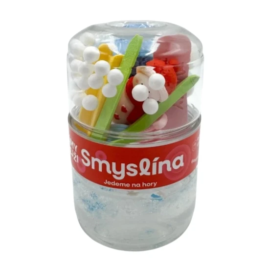 Smyslina Ceska zima s kinetickym kineťakem, tvoriva smyslova hra pro deti, sněhulak a chaloupka z kineťaku