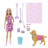 Barbie panenka se psíkem na procházce
