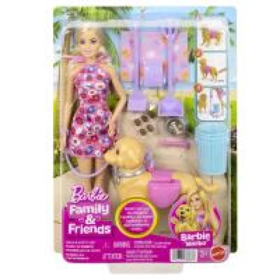 Barbie panenka se psíkem na procházce