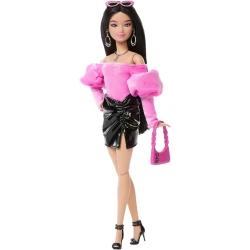 Barbie Deluxe Style modelka v topu s odhalenými rameny a sukní
