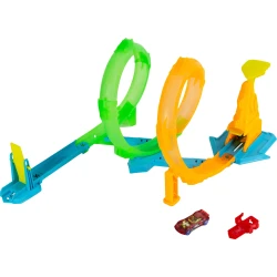 Hot Wheels Neon Speeder dráha s dvojitou smyčkou
