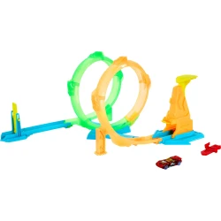 Hot Wheels Neon Speeder dráha s dvojitou smyčkou