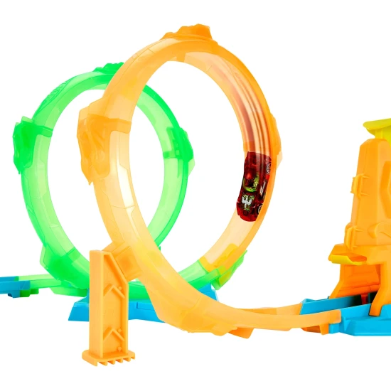 Mattel Hot Wheels Neon Speeder dráha s dvojitou smyčkou 25JMG49