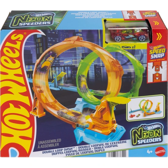 Mattel Hot Wheels Neon Speeder dráha s dvojitou smyčkou 25JMG49