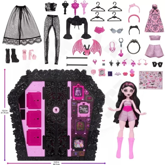 Mattel Monster High Skulltimate Secrets skříňka s překvapeními a Draculaurou 25JMG63