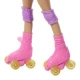 Barbie panenka se psíkem na kolečkových bruslích blondýnka