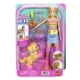 Barbie panenka se psíkem na kolečkových bruslích blondýnka