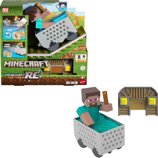 Mattel Minecraft důlní vozík se Stevem 25JMT40