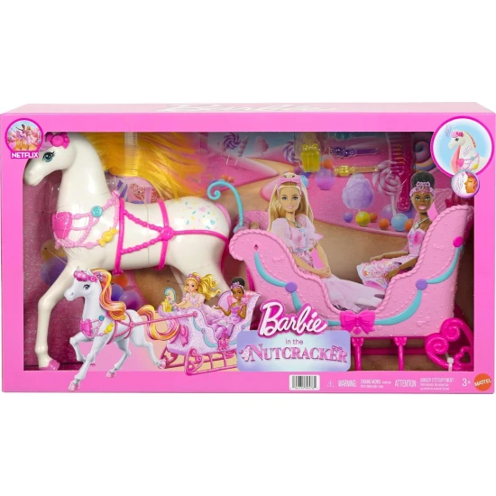 Barbie Louskáček saně s koněm