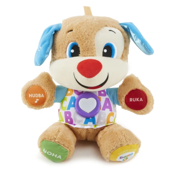 Mattel Mluvící pejsek SK Mluvící pejsek od Fisher-Price: Interaktivní hračka s písničkami a blikajícím srdíčkem.