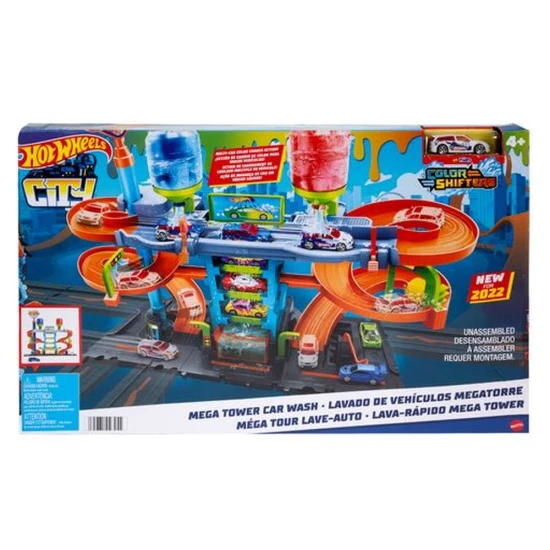 Hot Wheels City Color Shifters Autoumývárna se spirálou