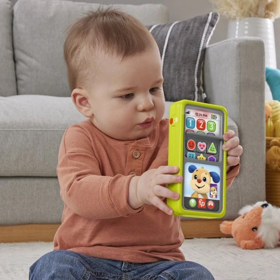 Pejskův chytrý telefon od Fisher-Price® – Interaktivní hračka pro děti s tlačítky a světýlky