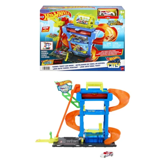 Hot Wheels City Color Shifters Autoumývárna s otočným tunelem