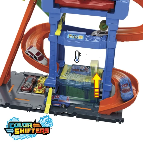 Hot Wheels City Color Shifters Autoumývárna | Změň barvy auta Hot Wheels City Color Shifters Autoumývárna s otočným tunelem a měnícími se barvami