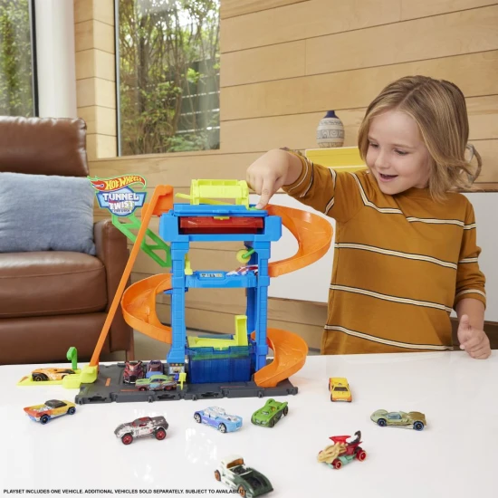 Hot Wheels City Color Shifters Autoumývárna | Změň barvy auta Hot Wheels City Color Shifters Autoumývárna s otočným tunelem a měnícími se barvami