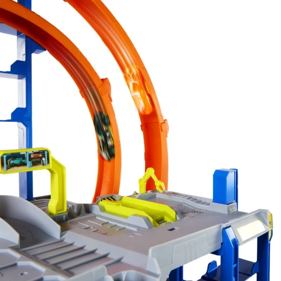 Hot Wheels City Maxi garáž s třemi patry, odpalovačem a funkční myčkou