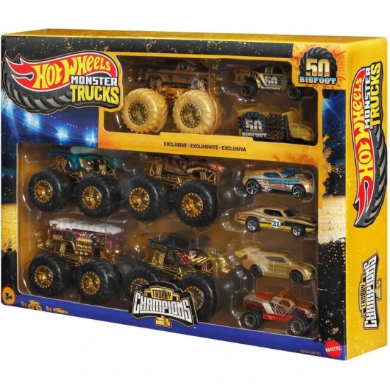 Mattel HW Monster Trucks Bigfoot 50. výročí set angličáků & trucků