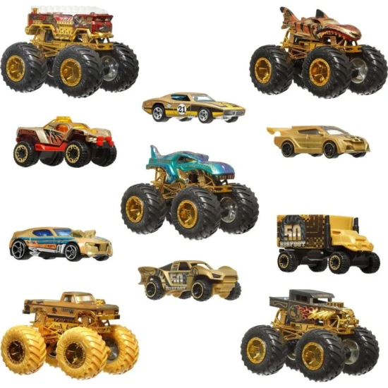 Mattel HW Monster Trucks Bigfoot 50. výročí set angličáků & trucků