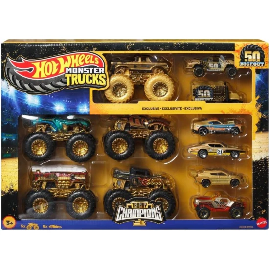 Mattel HW Monster Trucks Bigfoot 50. výročí set angličáků & trucků
