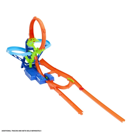 Hot Wheels Stunt Tracks Srážka vo vzduchu dráha s motorizovaným zrychľovačom a autíčkom