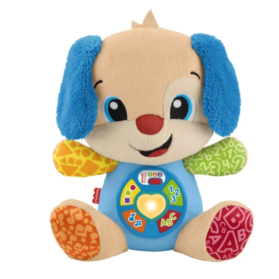 Mluvici pejsek Smart Stages Fisher-Price – interaktivni plysova hracka pro deti s hudbou, svetylky a ucenim abecedy