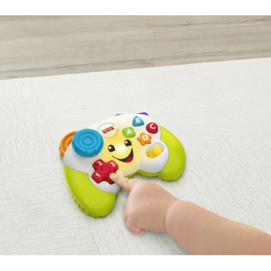 Fisher-Price® herní ovladač pro miminka a batolata s pohyblivým joystickem, tlačítky ABCD a čísly, které aktivují hudbu a světla