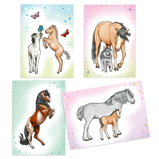 Omalovánky Koně pro rozvoj kreativity a jemné motoriky dětí