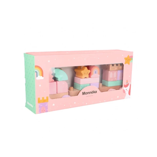 Dřevěný vláček s kostkami Magic World - Monnëka TT-103194