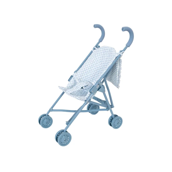 Skládací kočárek pro panenky Blue Gingham - Monnëka TT-104125