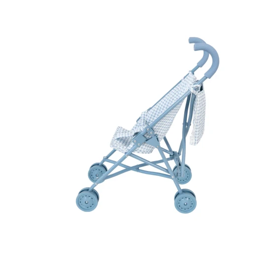 Skládací kočárek pro panenky Blue Gingham - Monnëka TT-104125