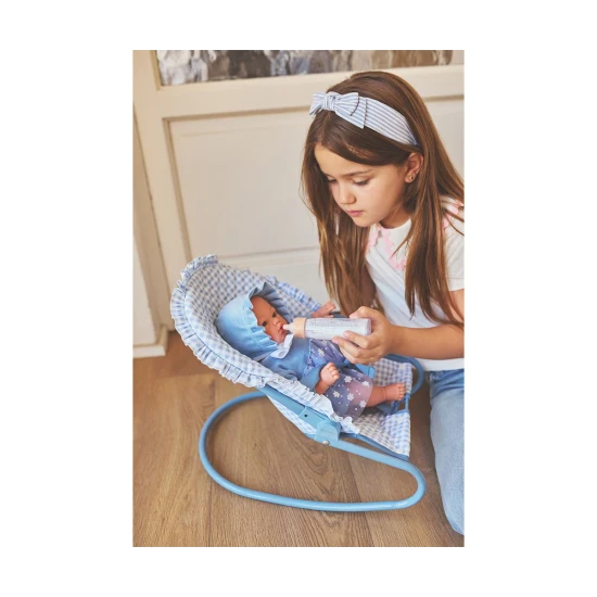 Houpací lehátko pro panenky Blue Gingham - Monnëka TT-104134