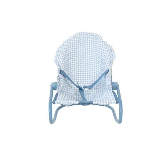 Houpací lehátko pro panenky Blue Gingham - Monnëka TT-104134