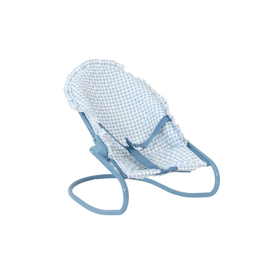 Houpací lehátko pro panenky Blue Gingham - Monnëka TT-104134
