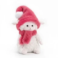 Ovečka Marshmallow s malinovou čepicí 20 cm