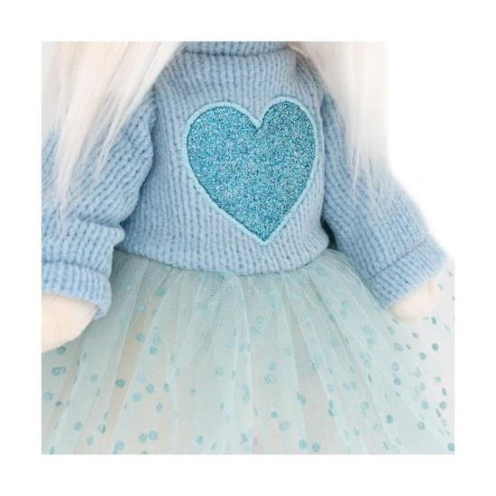 Svetrové šaty pro pejska Lucky Doggy – Winter Blue, tylová suknička a mašle do vlasů