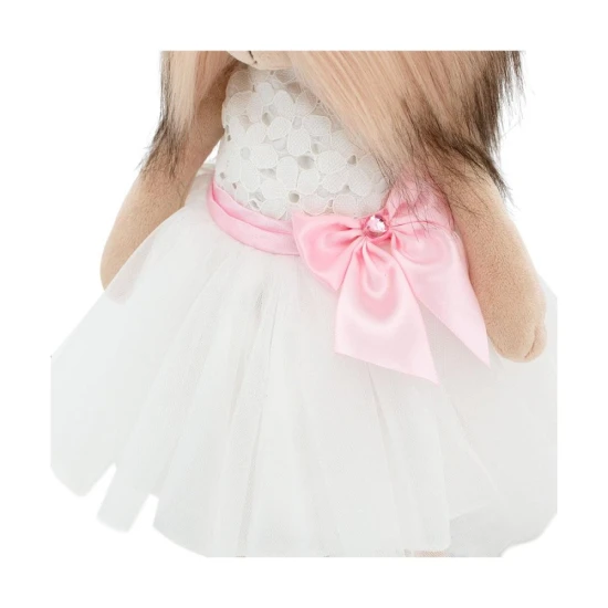 Plysovy pejsek Lucky Doggy Yoyo White Elegance yorksir v bilych satech – 38 cm