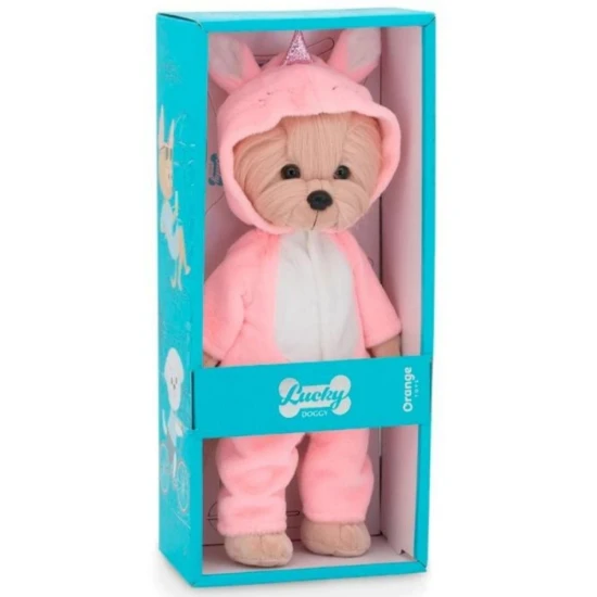 Plyšový pejsek yorkšírka Lucky Doggy Yoyo Unicorn v jednorožčím overalu