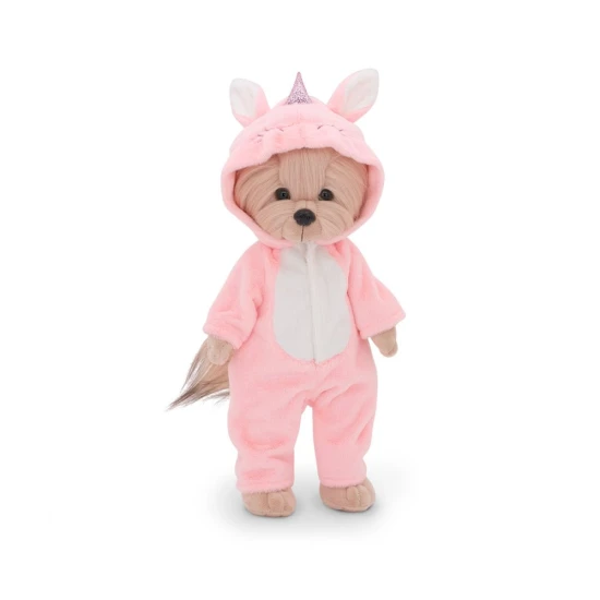 Plyšový pejsek yorkšírka Lucky Doggy Yoyo Unicorn v jednorožčím overalu