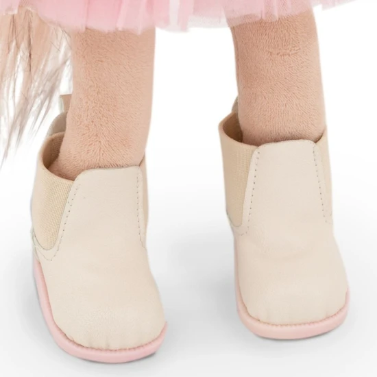 Lucky Doggy plyšový psík Yorkšírka Yoyo Pink Dream – růžové šaty, třpytivá vestička, huňaté klapky a zimní botičky