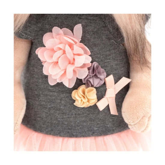 Plysovy pejsek Lucky Doggy Yoyo Tea Rose yorksir v ruzovych satech – 38 cm