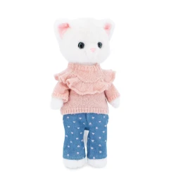Lucky Kitty Plyšová kočička Sophie - Denim Hearts