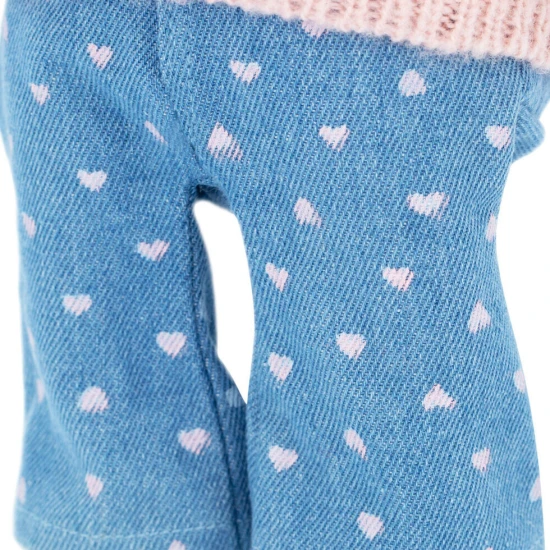Lucky Kitty Plyšová kočička Sophie - Denim Hearts