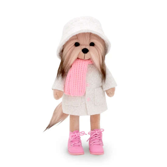 Lucky Doggy Plyšový pejsek Yorkšír - Yoyo Fashion Winter Orange Toys