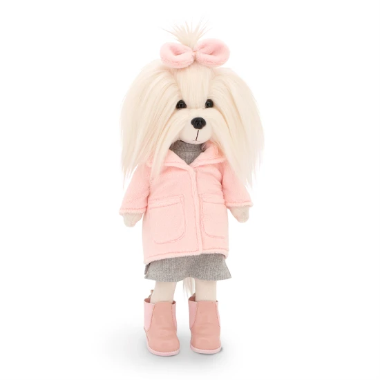 Lucky Doggy Plyšový pejsek Maltézská fenka - Mimi Fashion Winter Orange Toys