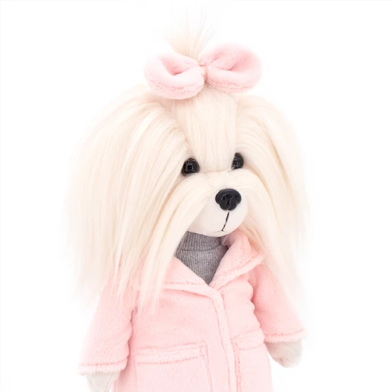 Lucky Doggy Plyšový pejsek Maltézská fenka - Mimi Fashion Winter Orange Toys