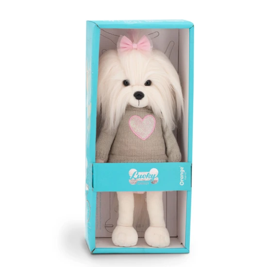 Lucky Doggy Plyšový pejsek Maltézská fenka - Mimi Pink Heart Orange Toys