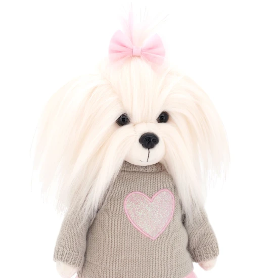 Lucky Doggy Plyšový pejsek Maltézská fenka - Mimi Pink Heart Orange Toys