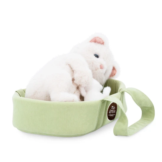 Milo&Millie Plyšová kočička Millie v zelené tašce 40 cm